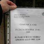 faenza parco bucci - cancelli chiusi, avviso